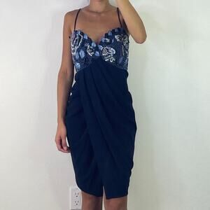 Vintage Blue Sequined/Beaded Dress